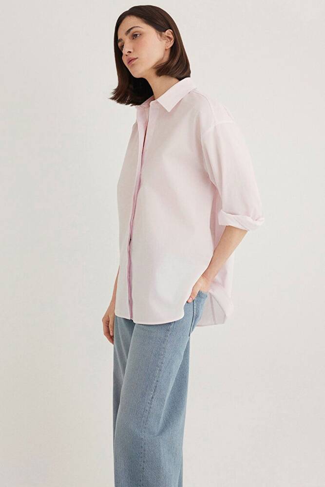 Kadın Uzun Kollu Gömlek 1210887-70989 Pembe 