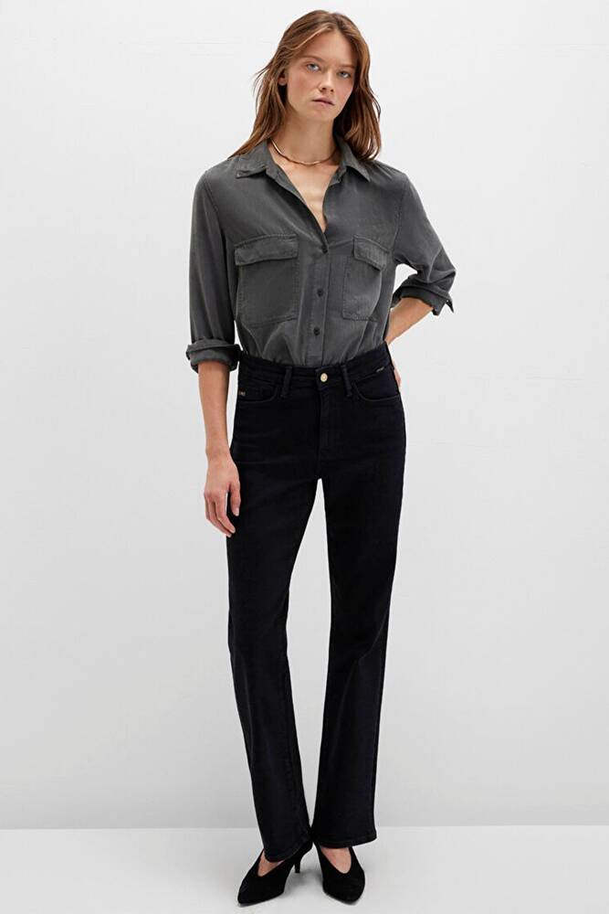 Kadın Uzun Kollu Gömlek 1210951-70088 Gri 