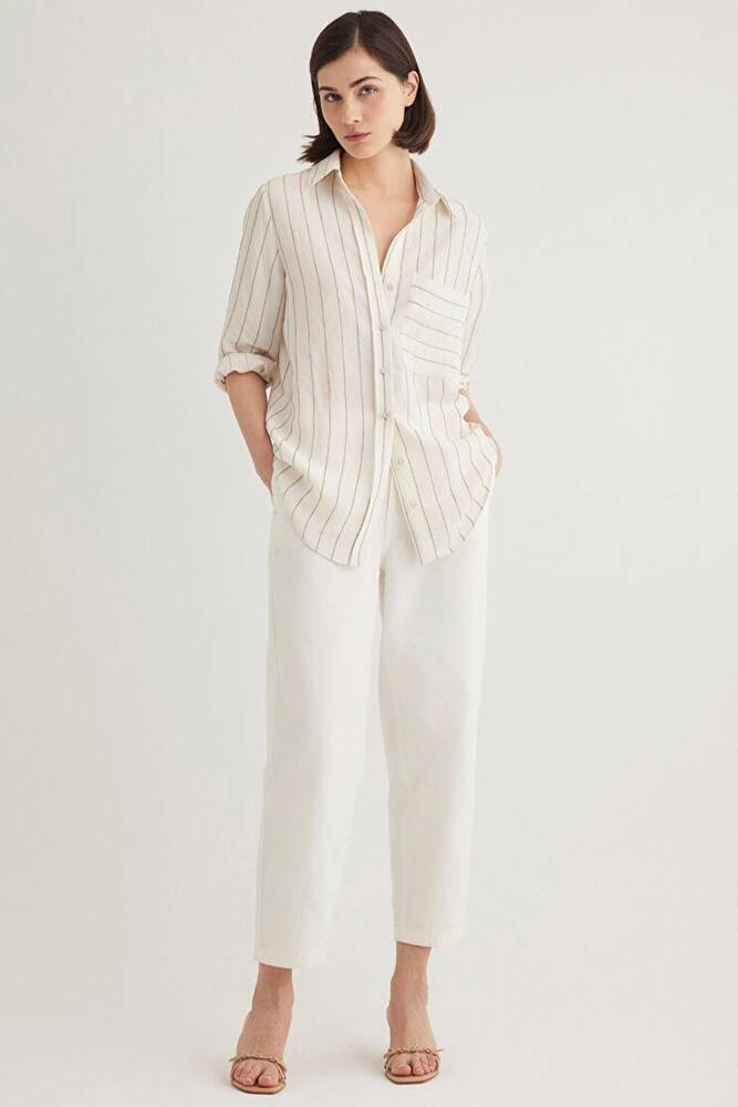 Kadın Uzun Kollu Gömlek 1211015-84006 Haki 