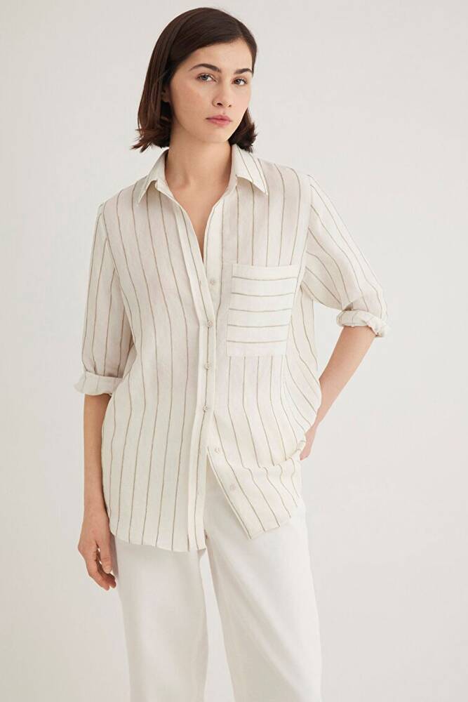 Kadın Uzun Kollu Gömlek 1211015-84006 Haki 