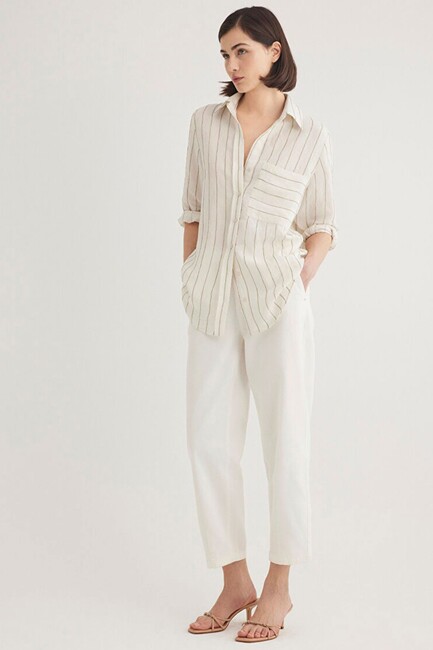 Kadın Uzun Kollu Gömlek 1211015-84006 Haki (3)