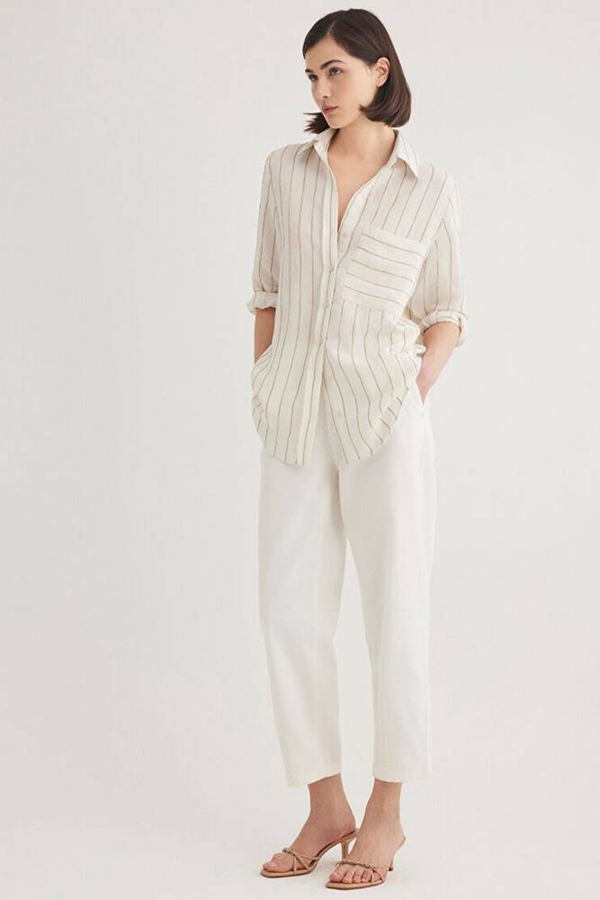 Kadın Uzun Kollu Gömlek 1211015-84006 Haki 