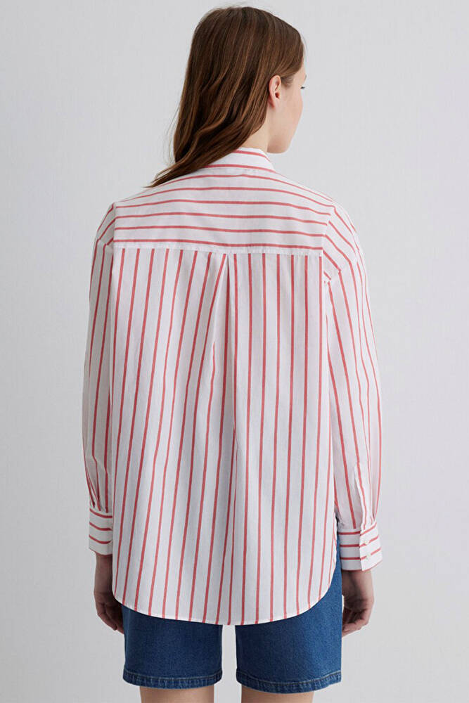 Kadın Uzun Kollu Gömlek 1211116-84494 Kırmızı 