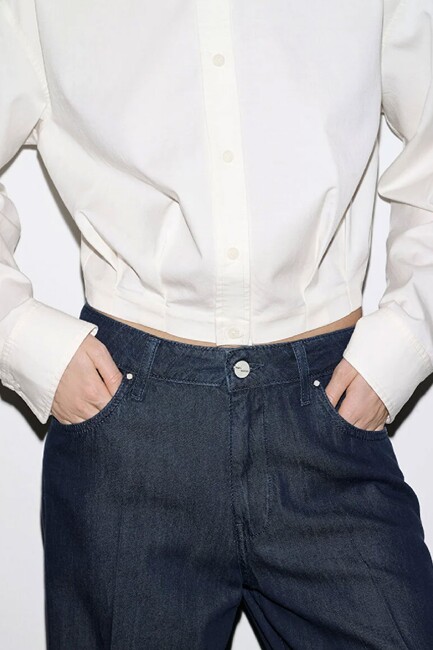 Kadın Uzun Kollu Gömlek 1211430-70057 Beyaz - Thumbnail