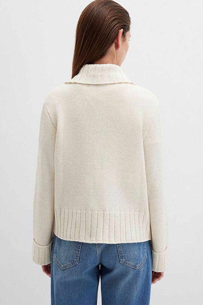 Kadın Uzun Kollu Kazak 1710703-82127 Ekru 