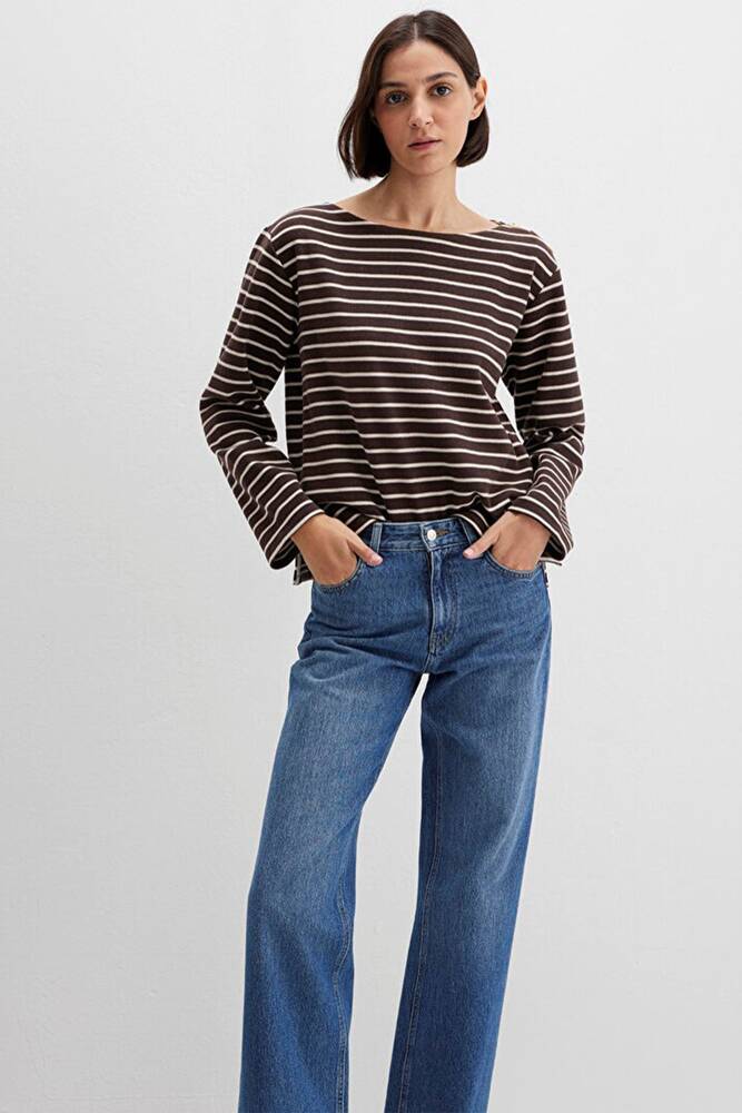 Kadın Uzun Kollu Modelli Penye 1613597-91190 Kahve 