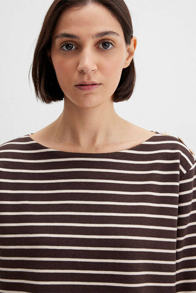 Kadın Uzun Kollu Modelli Penye 1613597-91190 Kahve 