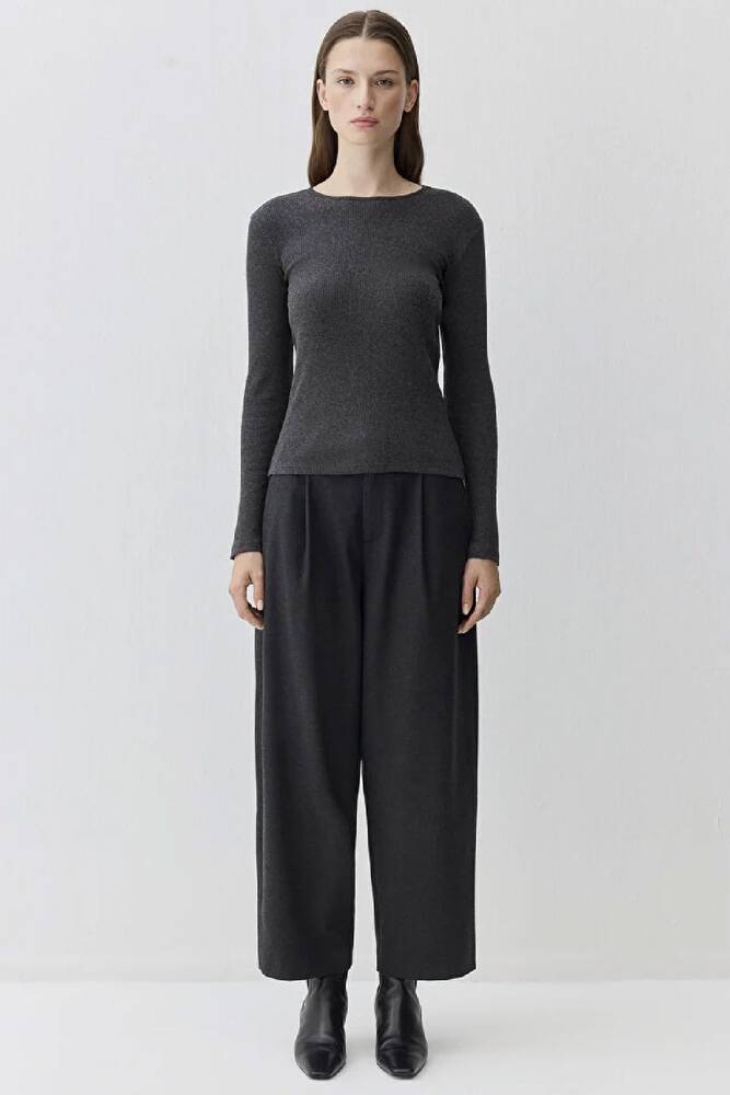 Kadın Uzun Kollu Modelli Penye 1613655-80927 Gri 