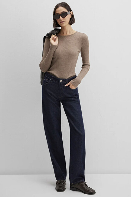 Kadın Uzun Kollu Modelli Penye 1613655-91335 Kahve (2)