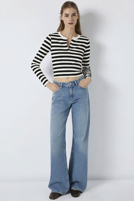 Kadın Uzun Kollu Modelli Penye 1613767-85407 Siyah (2)