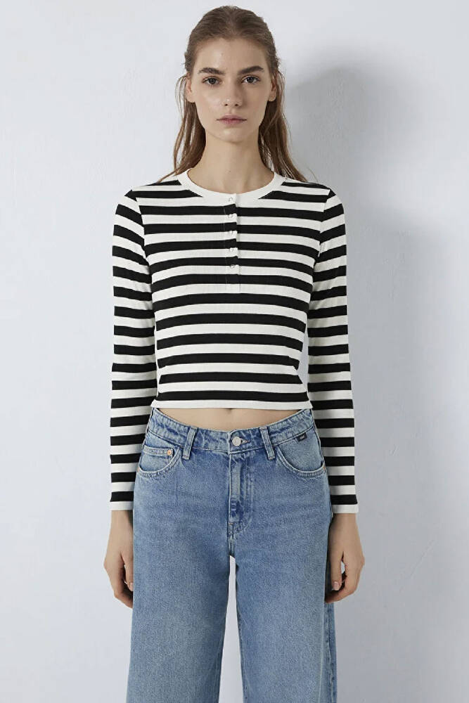 Kadın Uzun Kollu Modelli Penye 1613767-85407 Siyah 