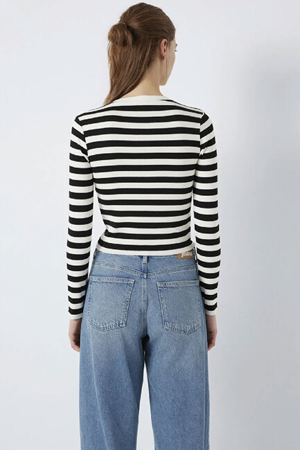 Kadın Uzun Kollu Modelli Penye 1613767-85407 Siyah - Thumbnail