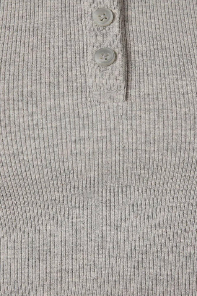 Kadın Uzun Kollu Modelli Penye 1613768-80196 Gri 