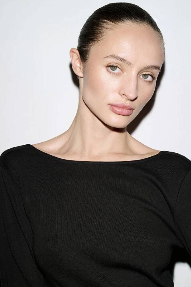 Kadın Uzun Kollu Modelli Penye 1613855-900 Siyah 