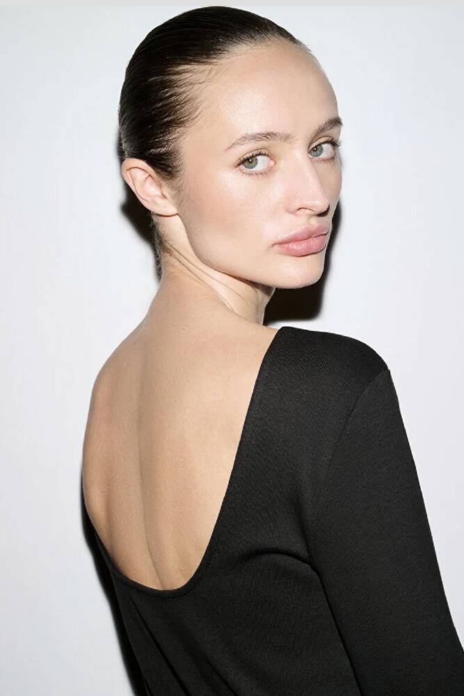 Kadın Uzun Kollu Modelli Penye 1613855-900 Siyah 