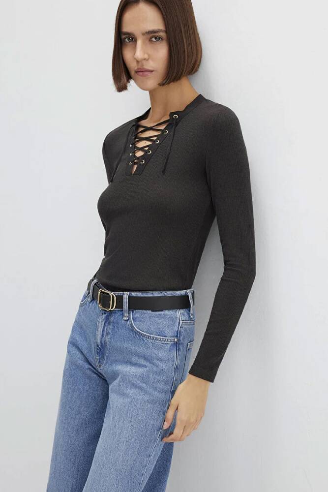 Kadın Uzun Kollu Modelli Triko Hırka 1613839-70262 Gri 