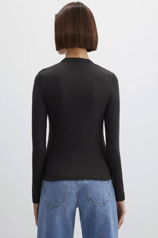 Kadın Uzun Kollu Modelli Triko Hırka 1613839-70262 Gri 