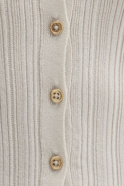 Kadın Uzun Kollu Modelli Triko Hırka 1710864-80194 Ekru - Thumbnail