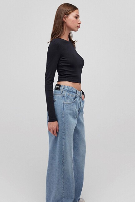 Kadın Uzun Kollu Penye 1612822-900 Siyah (2)