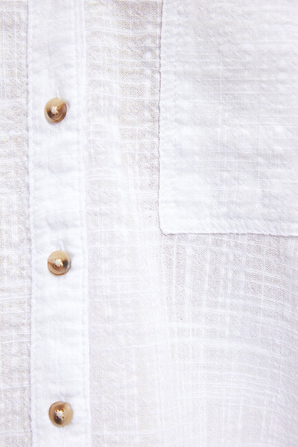 Kadın V Yaka Gömlek 1210604-620 Beyaz - Thumbnail