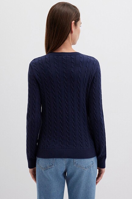 Kadın V Yaka Kazak 1710340-84371 Lacivert - Thumbnail