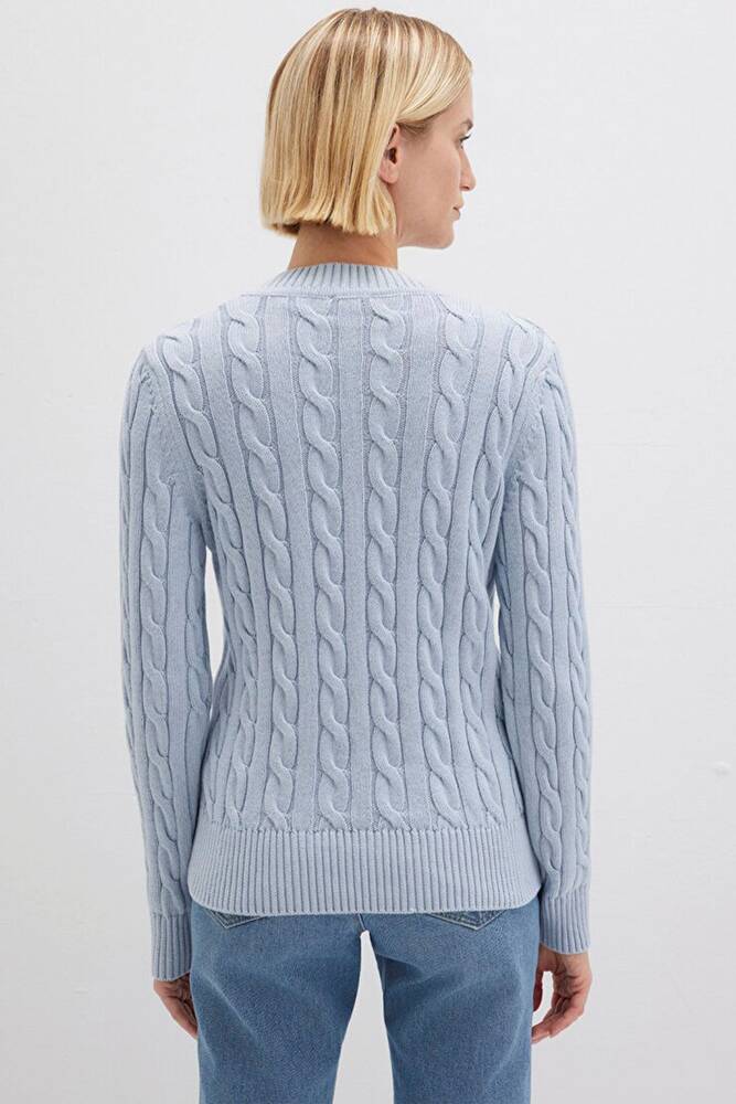 Kadın V Yaka Kazak 1710720-70813 Mavi 