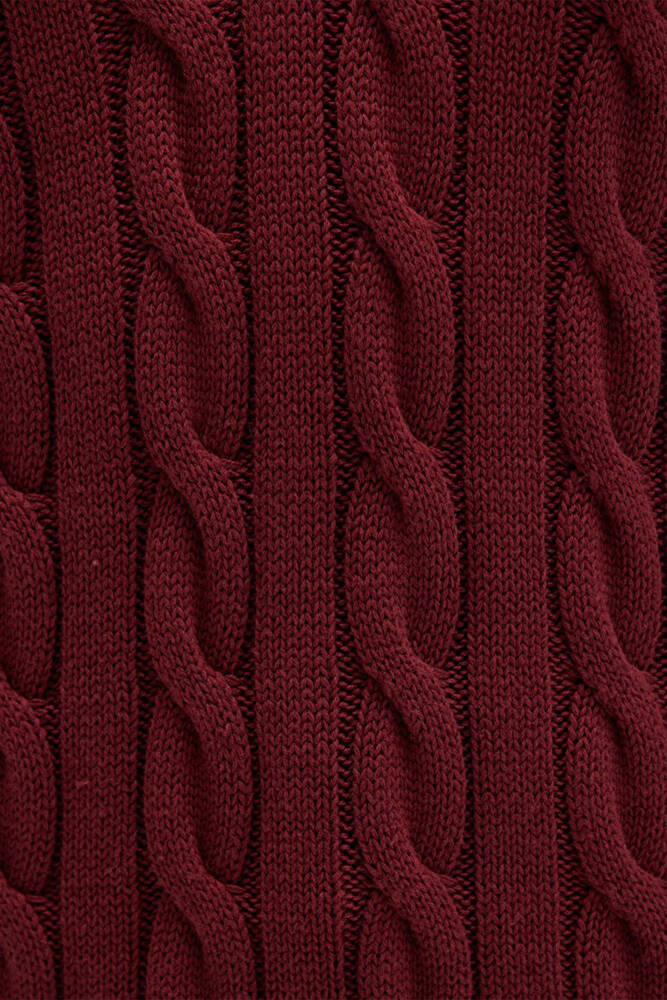 Kadın V Yaka Kazak 1710720-85493 Bordo 