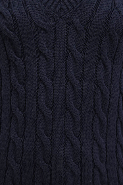 Kadın V Yaka Kazak 1710720-89101 Lacivert - Thumbnail