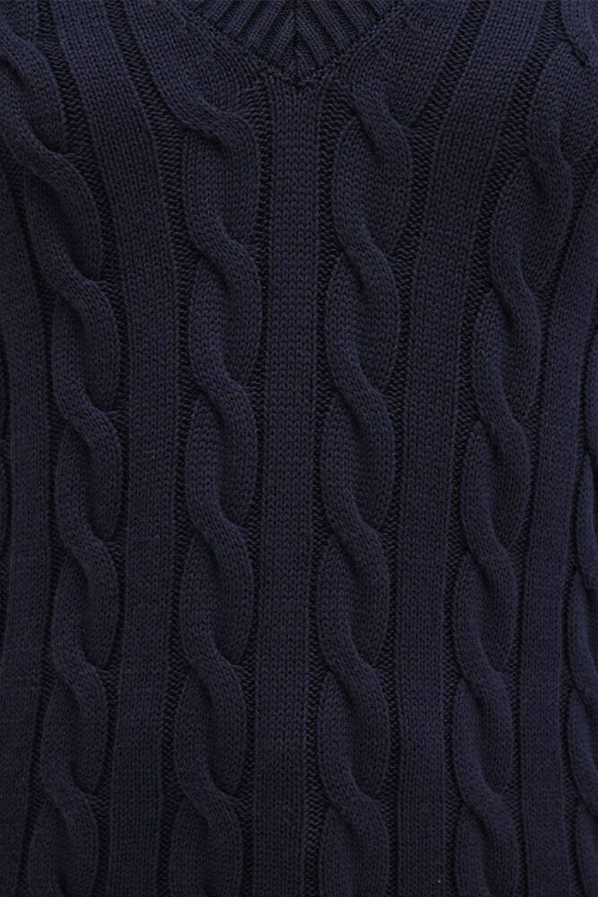 Kadın V Yaka Kazak 1710720-89101 Lacivert 