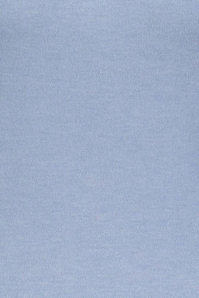 Kadın V Yaka Kazak 25K0778K1 Mavi 