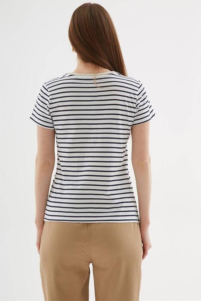 Kadın V Yaka Tişört 25Y0478K1 Lacivert 