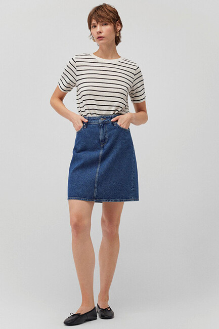 Kadın Valerie Denim Etek 1319885301 Mavi (1)