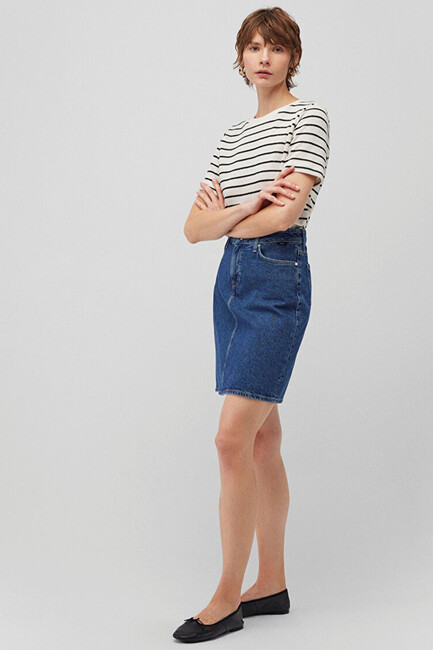 Kadın Valerie Denim Etek 1319885301 Mavi (3)