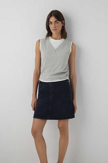 Kadın Valerie Denim Etek 13198A3851 Lacivert (2)