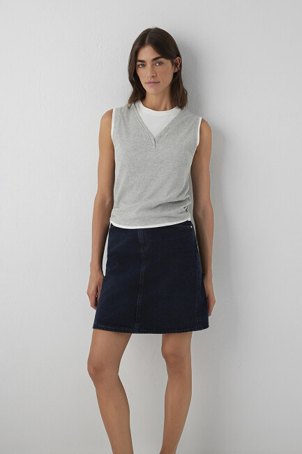 Kadın Valerie Denim Etek 13198A3851 Lacivert (1)