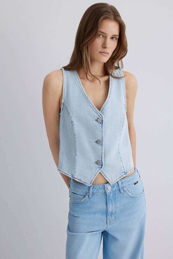 Kadın Vela Denim Yelek 1110448-89682 Mavi 