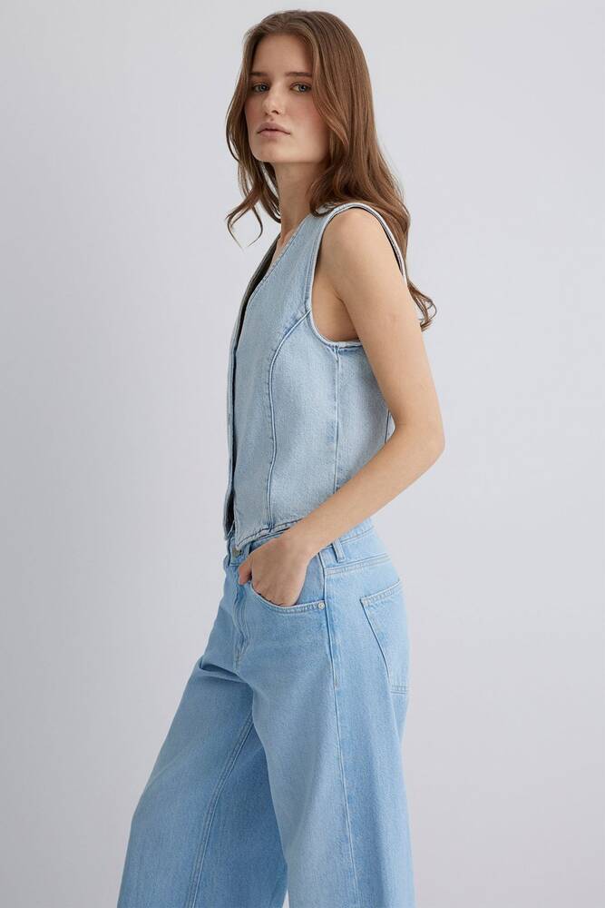 Kadın Vela Denim Yelek 1110448-89682 Mavi 