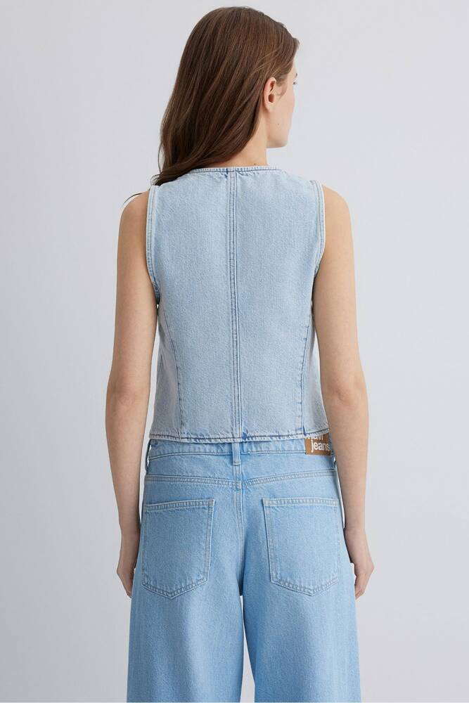 Kadın Vela Denim Yelek 1110448-89682 Mavi 