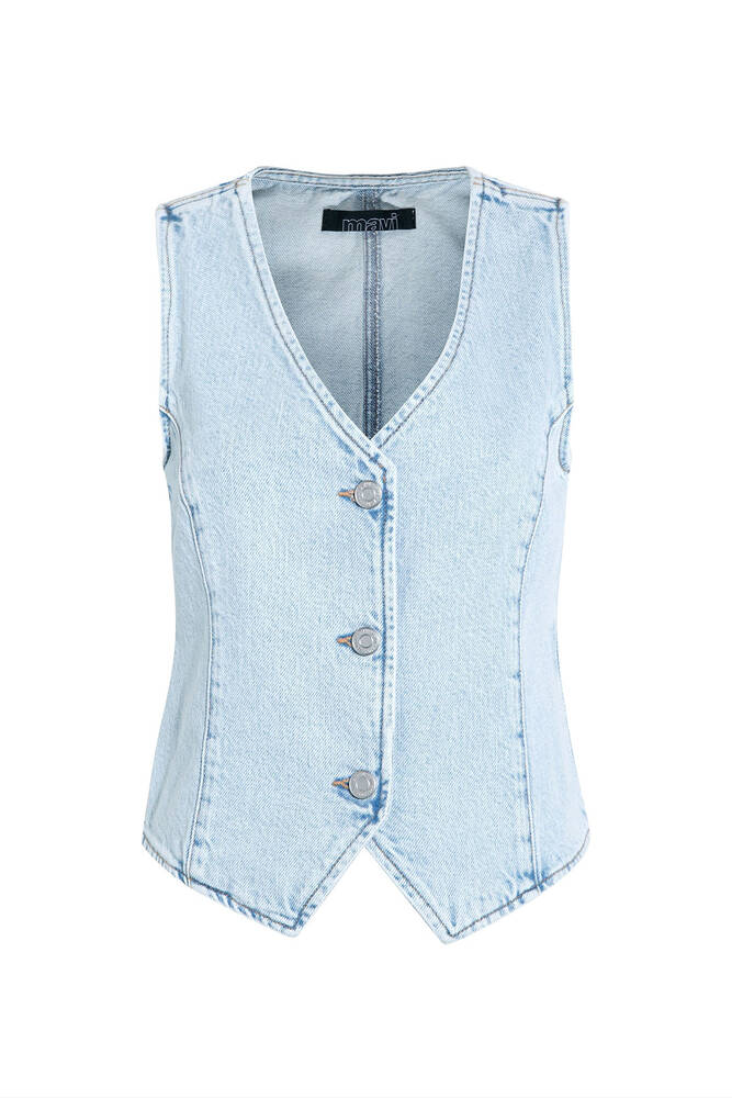 Kadın Vela Denim Yelek 1110448-89682 Mavi 