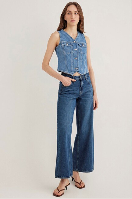 Kadın Venus Denim Yelek 110911-89155 Mavi (2)