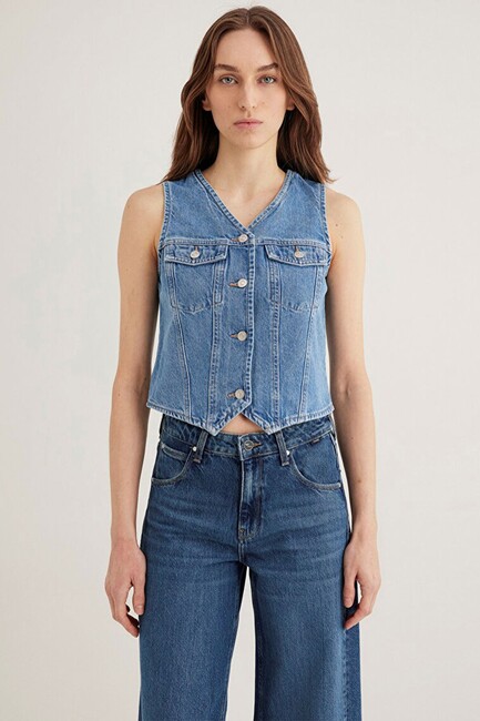 Kadın Venus Denim Yelek 110911-89155 Mavi (3)