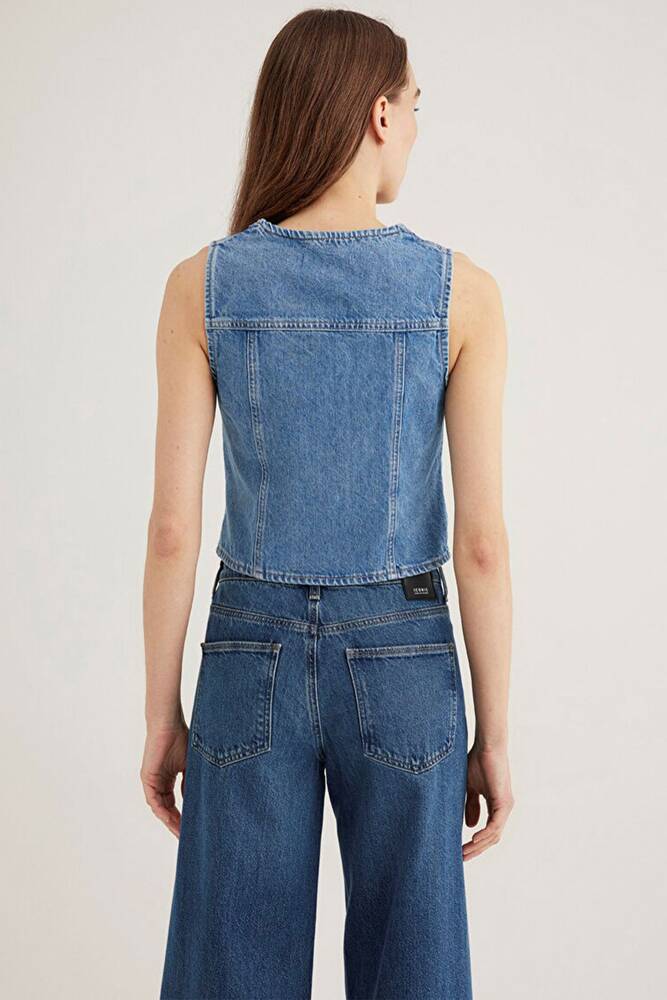 Kadın Venus Denim Yelek 110911-89155 Mavi 