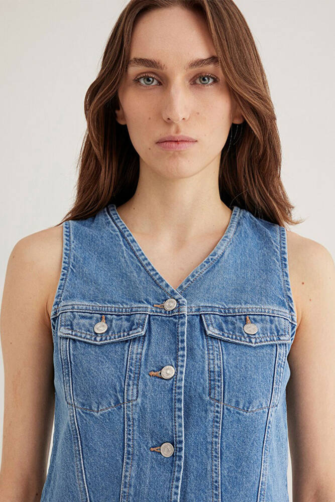 Kadın Venus Denim Yelek 110911-89155 Mavi 
