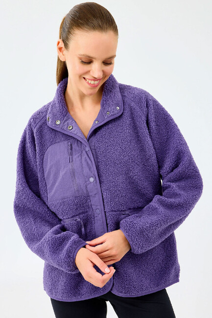 Kadın Woven Detailed Ceket S2520218-0277 Mor 