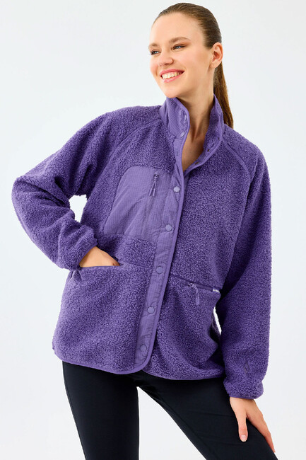 Kadın Woven Detailed Ceket S2520218-0277 Mor  (1)