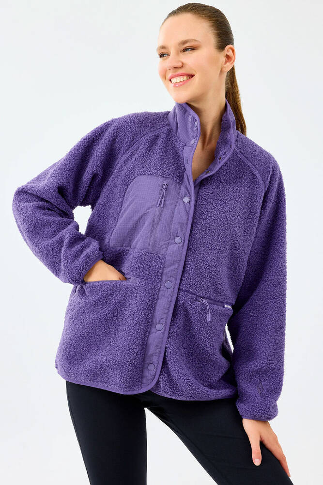 Kadın Woven Detailed Ceket S2520218-0277 Mor - 2