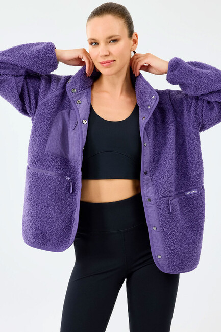 Kadın Woven Detailed Ceket S2520218-0277 Mor  (2)