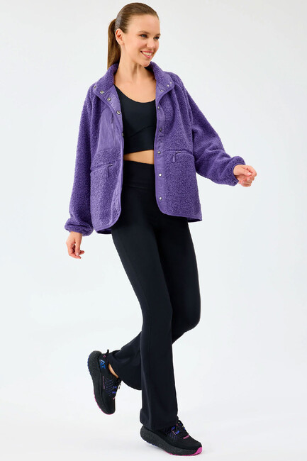 Kadın Woven Detailed Ceket S2520218-0277 Mor - 5