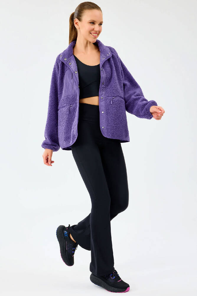 Kadın Woven Detailed Ceket S2520218-0277 Mor - 5