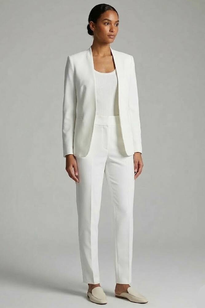 Kadın Yan Cep Mini Tokalı Pantolon 19070593 Beyaz 